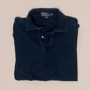 Navy Distressed Polo by Ralph Lauren